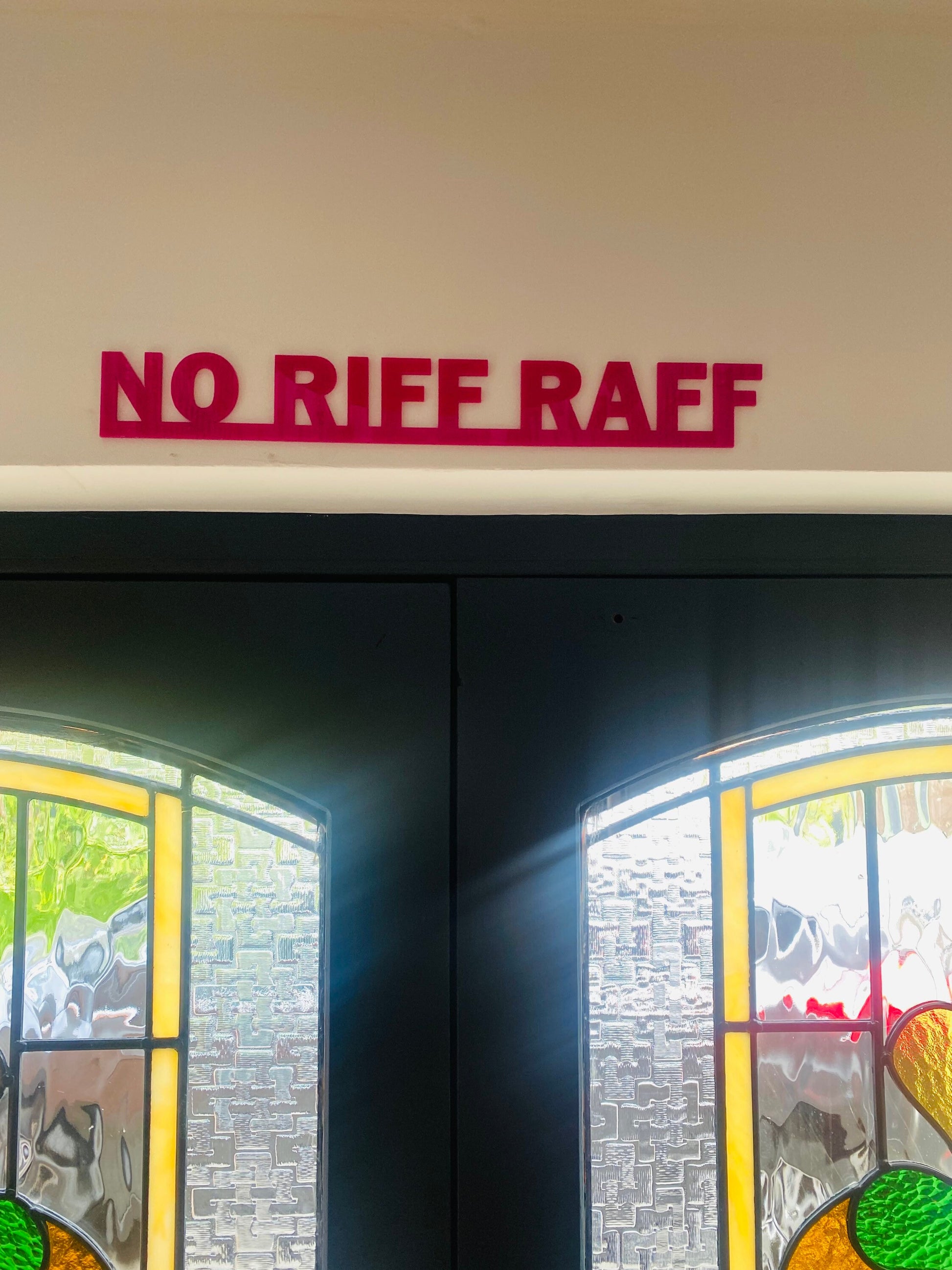 NO RIFF RAFF door topper, shelf decor, wall decor