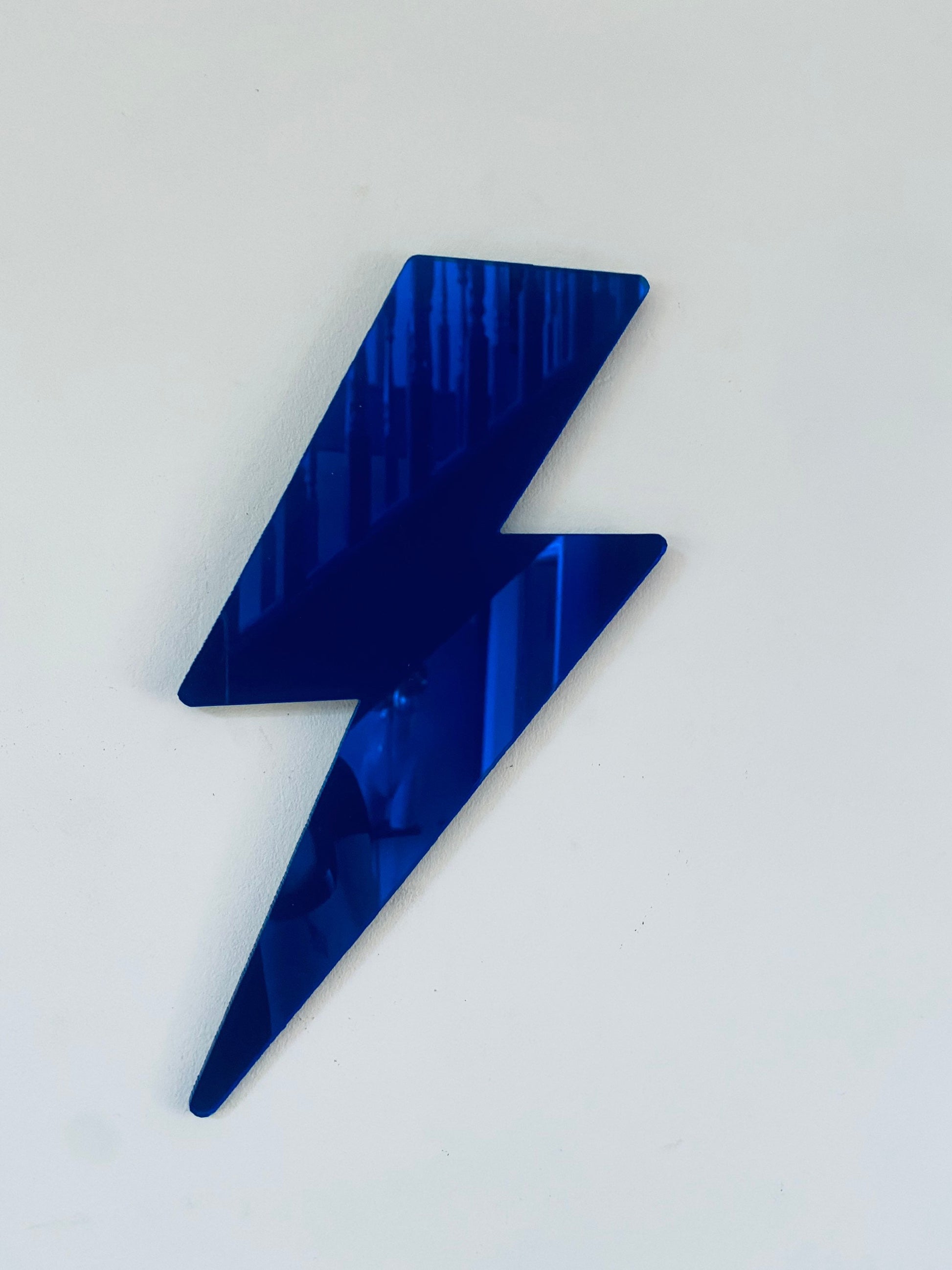 BLUE mirror Lightening Bolt wall decor   - Acrylic - Bolt Decor - Mirror BLUE