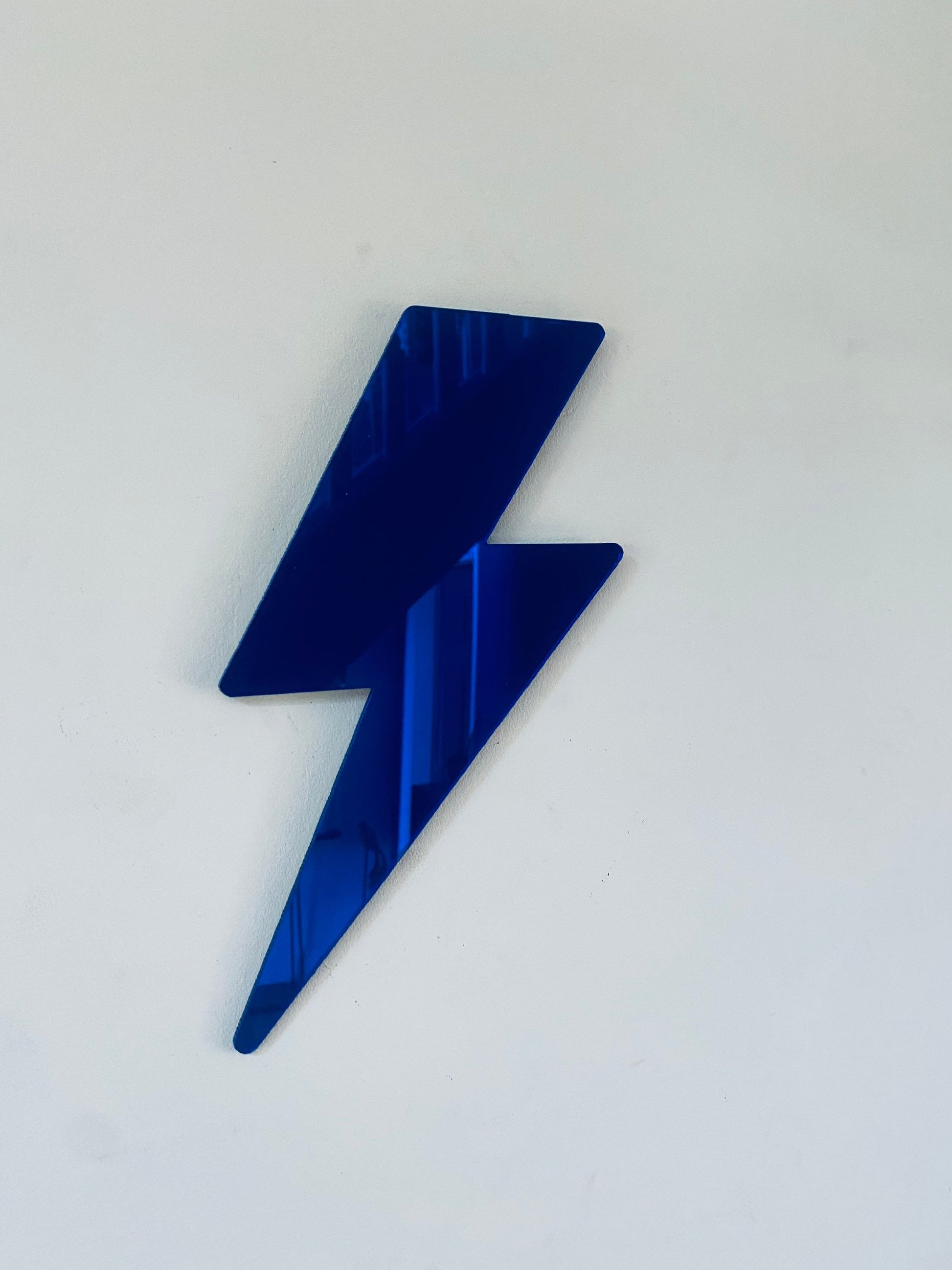 BLUE mirror Lightening Bolt wall decor   - Acrylic - Bolt Decor - Mirror BLUE