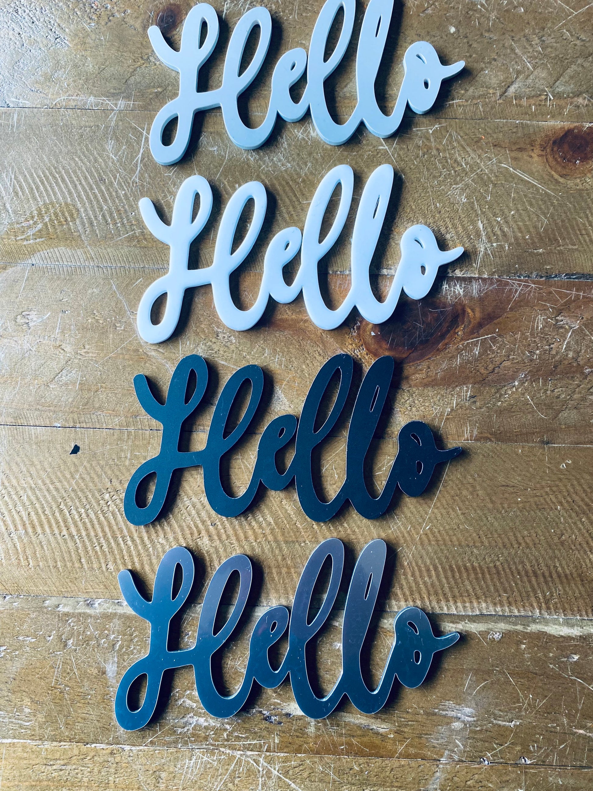 HELLO 3D acrylic front door sign, front door decoration, 3mm acrylic