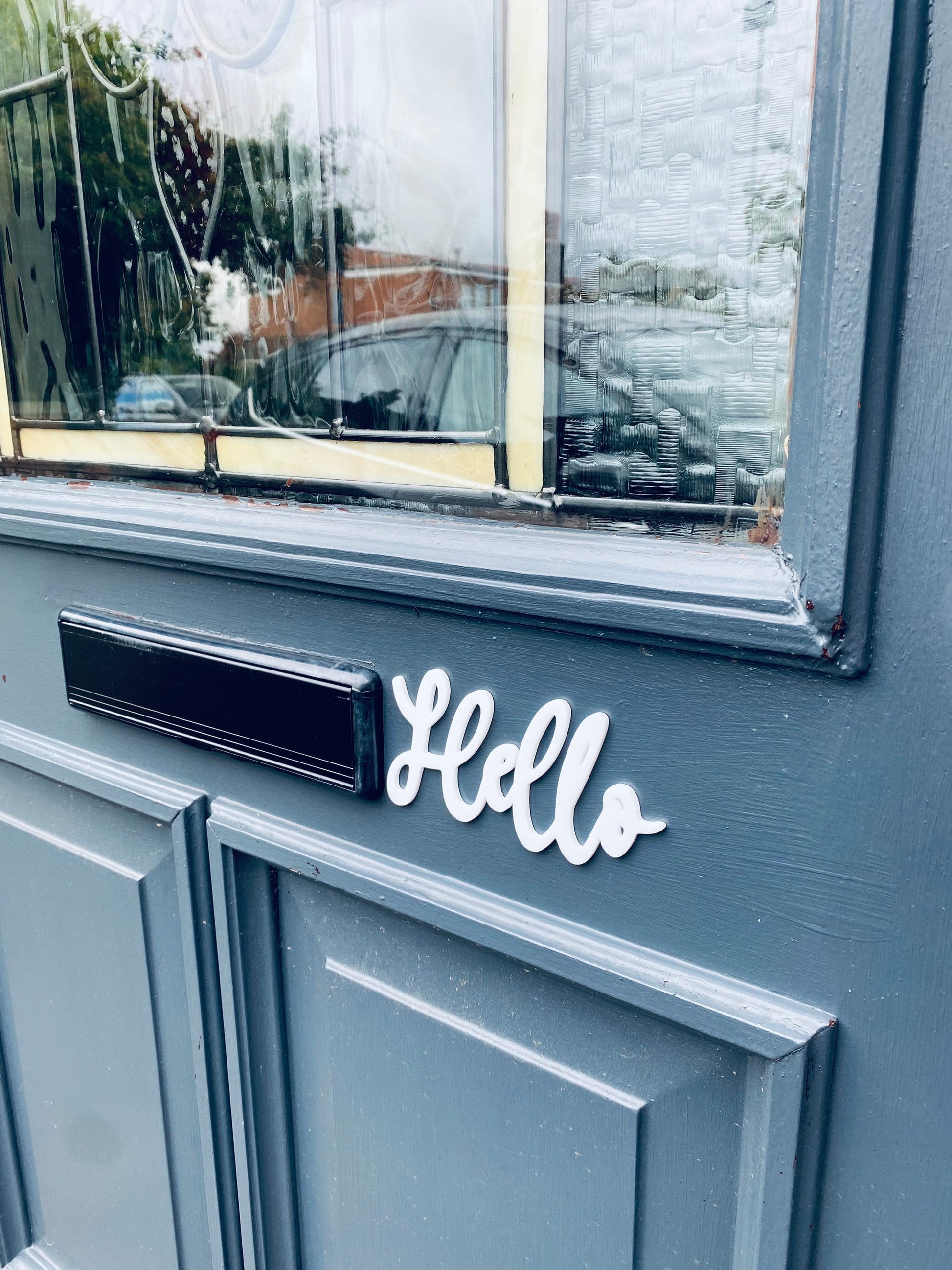 HELLO 3D acrylic front door sign, front door decoration, 3mm acrylic