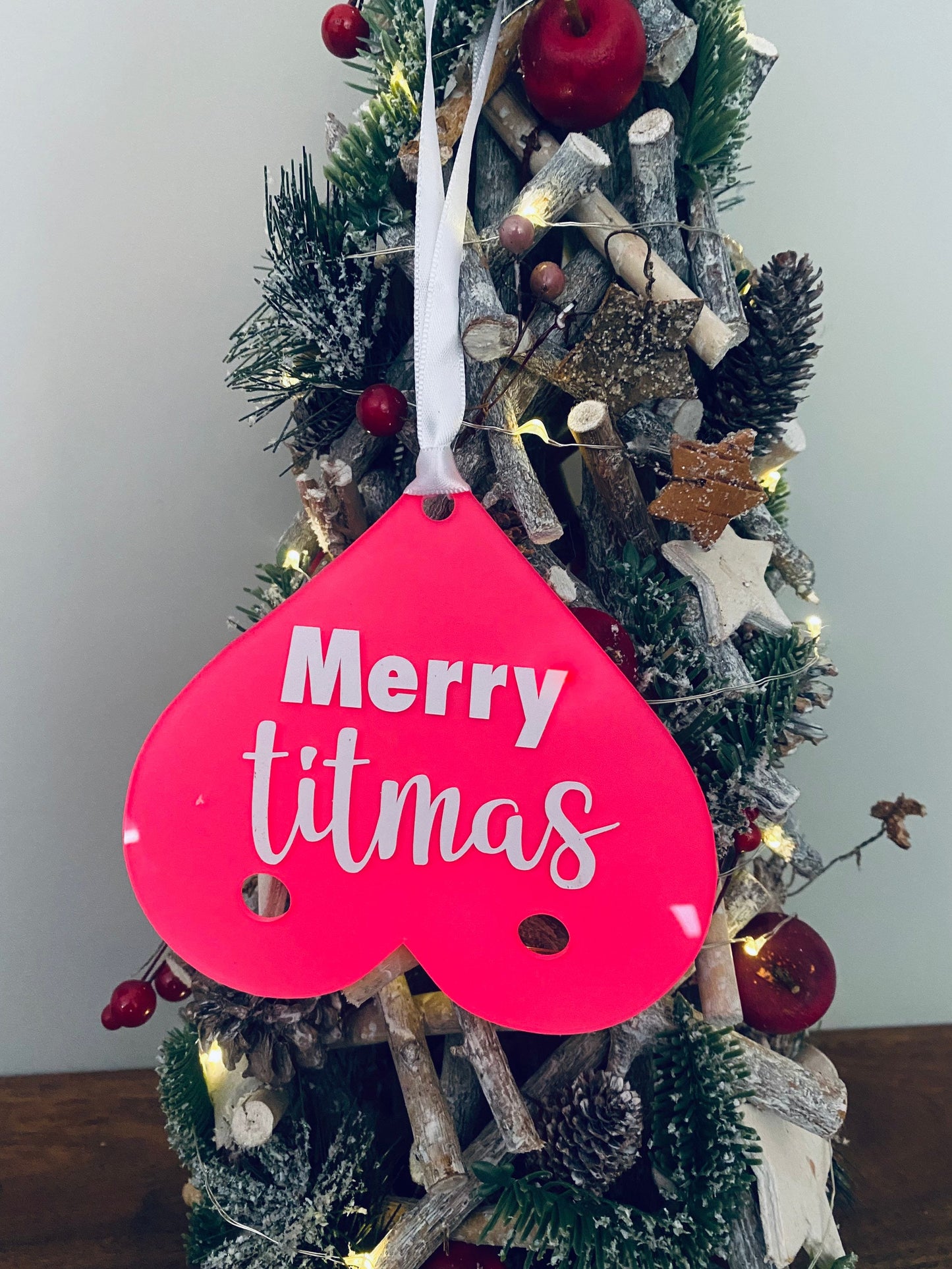 Merry Titmas Boob Shaped Tree Decoration, Christmas decoration, Tree Dec, Boobie Tree Decs