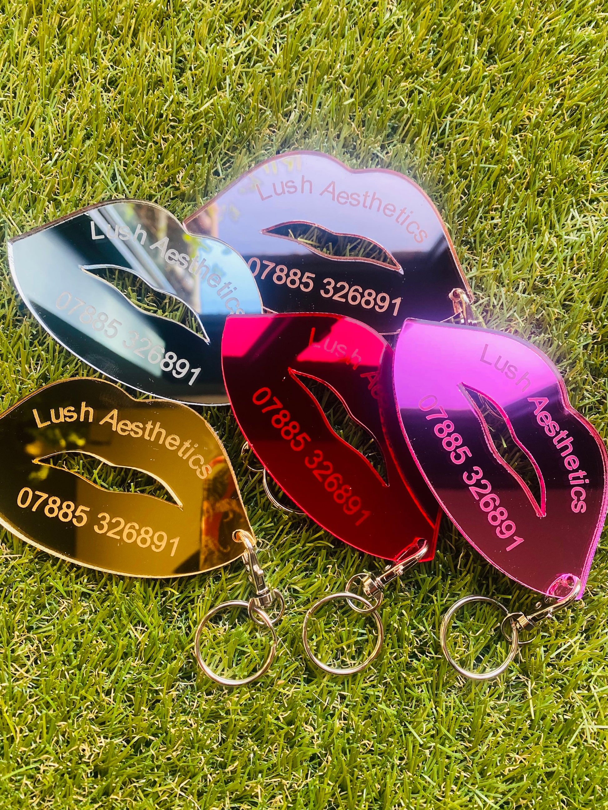 Personalised Keyring, Engraved Keyring, Business Keyring, Lip Keyring, Mirror Keyring