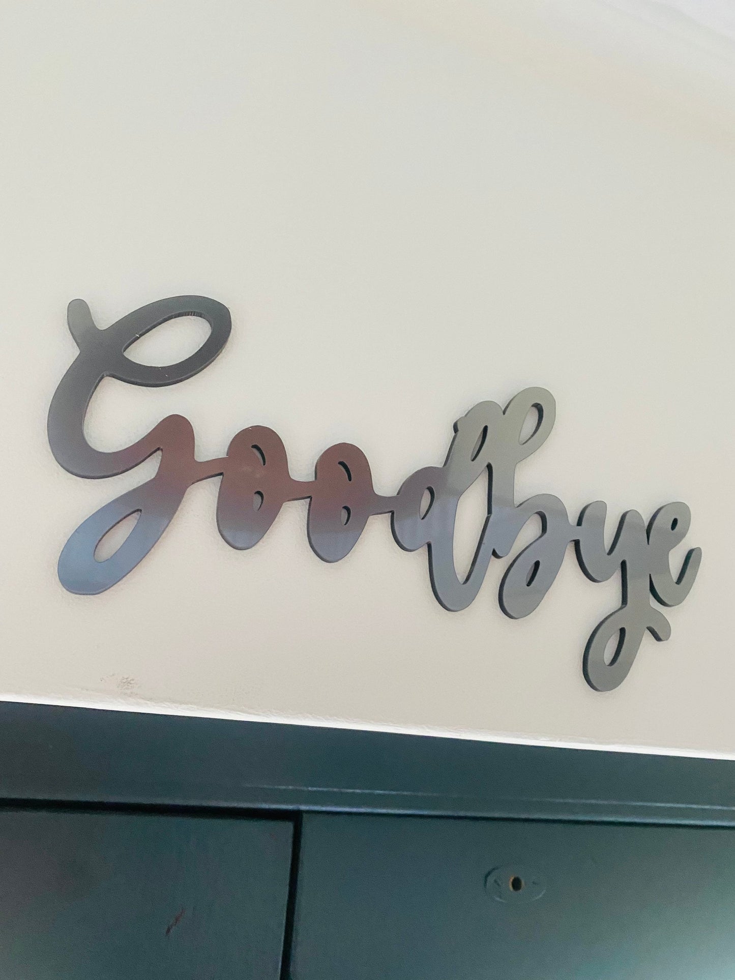 GOODBYE 3D acrylic front door sign, front door decoration, 3mm acrylic