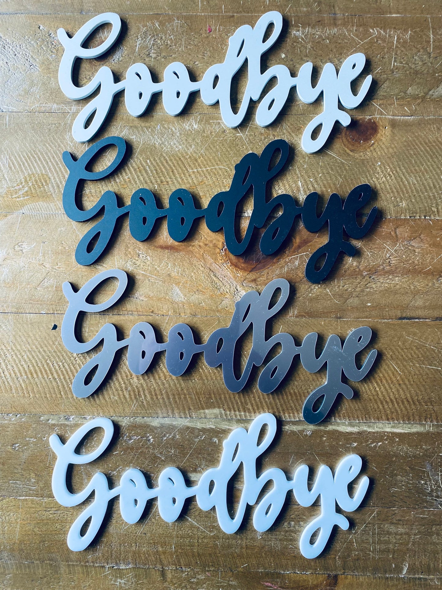 GOODBYE 3D acrylic front door sign, front door decoration, 3mm acrylic