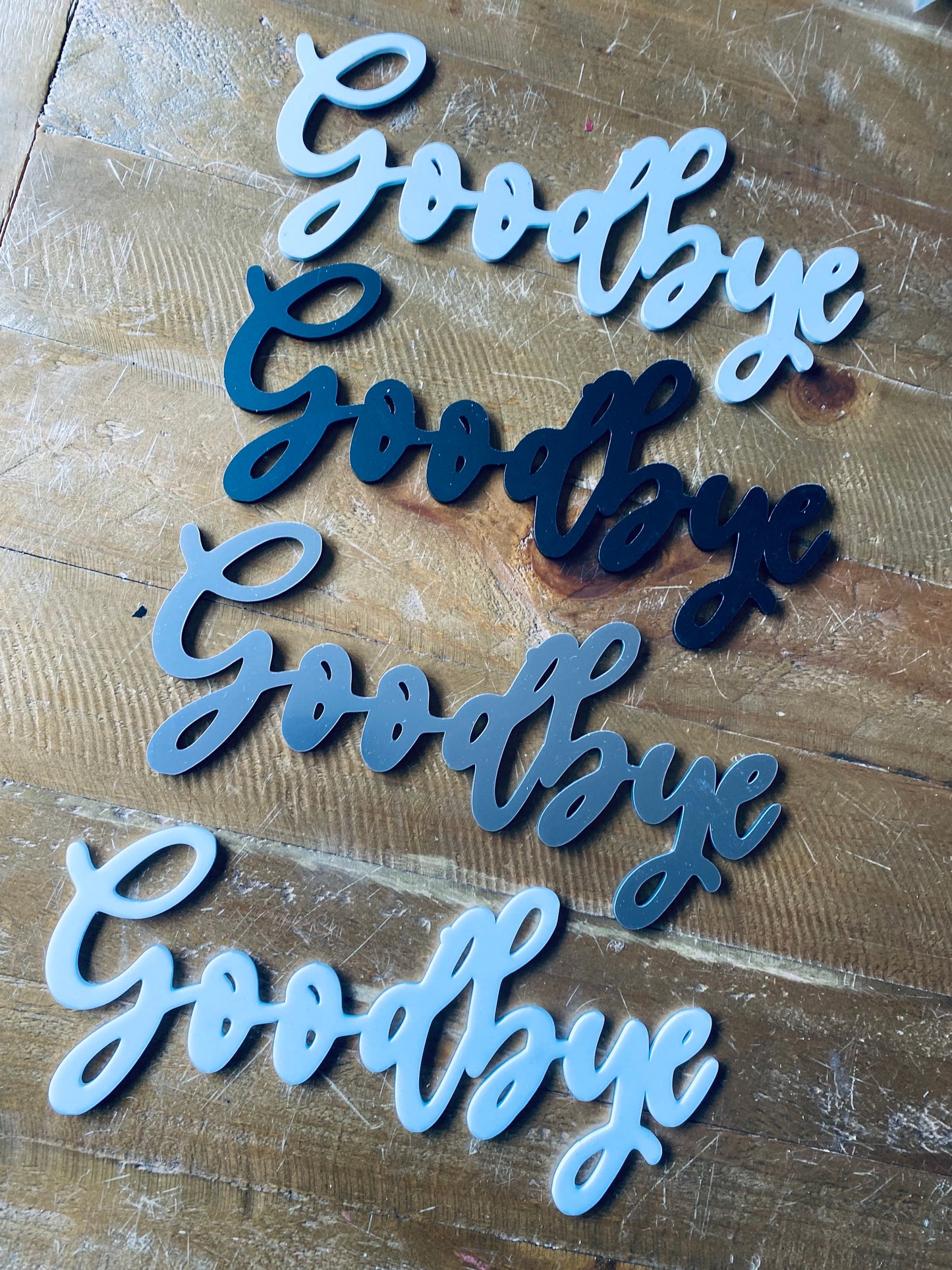 GOODBYE 3D acrylic front door sign, front door decoration, 3mm acrylic