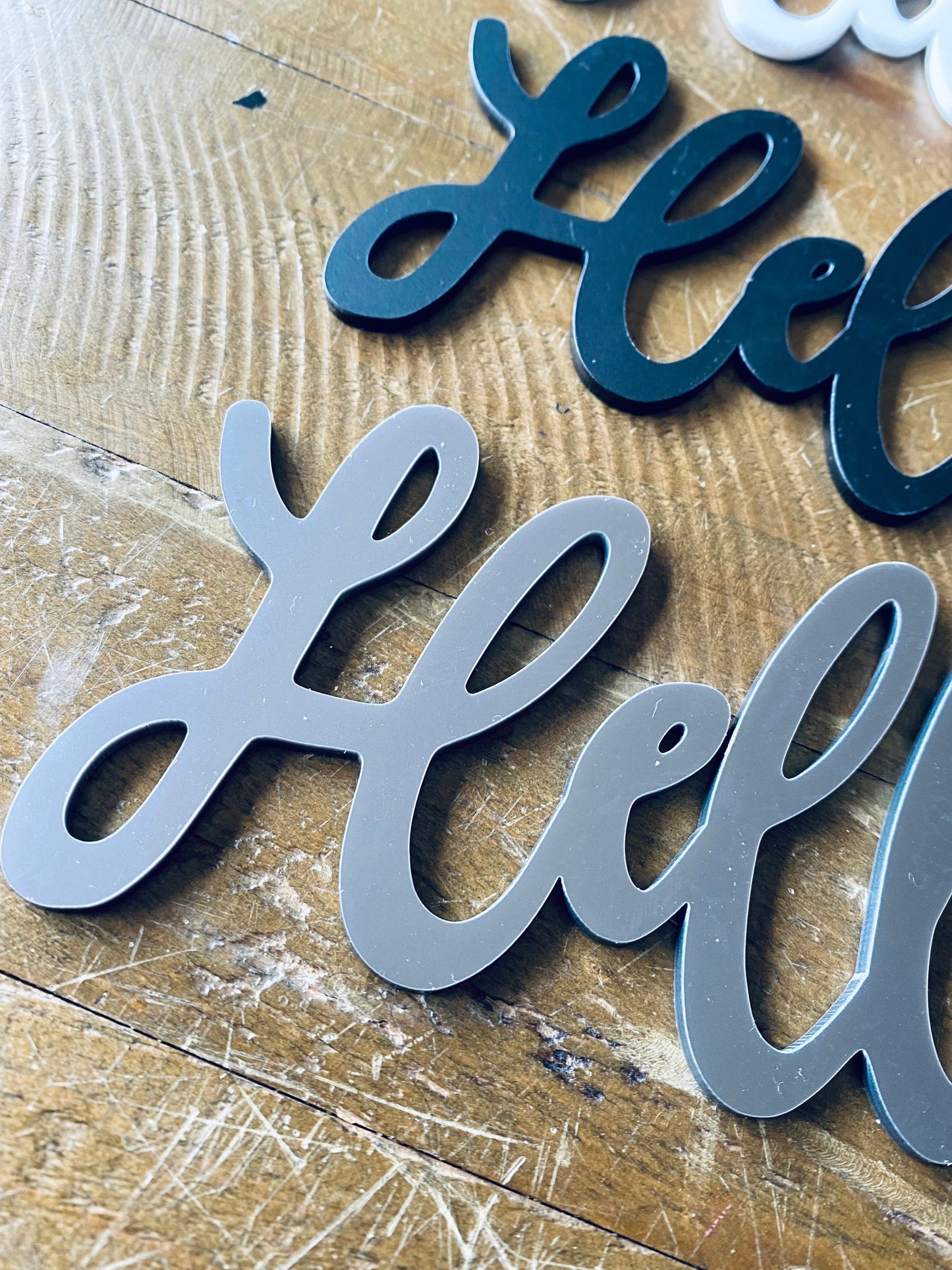 HELLO 3D acrylic front door sign, front door decoration, 3mm acrylic