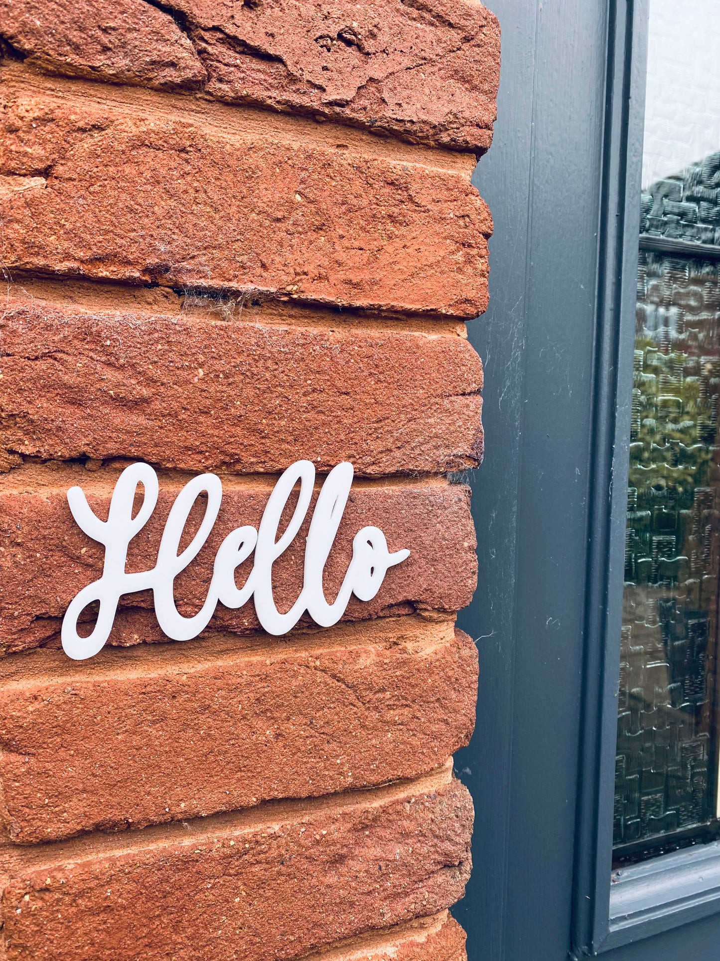 HELLO 3D acrylic front door sign, front door decoration, 3mm acrylic