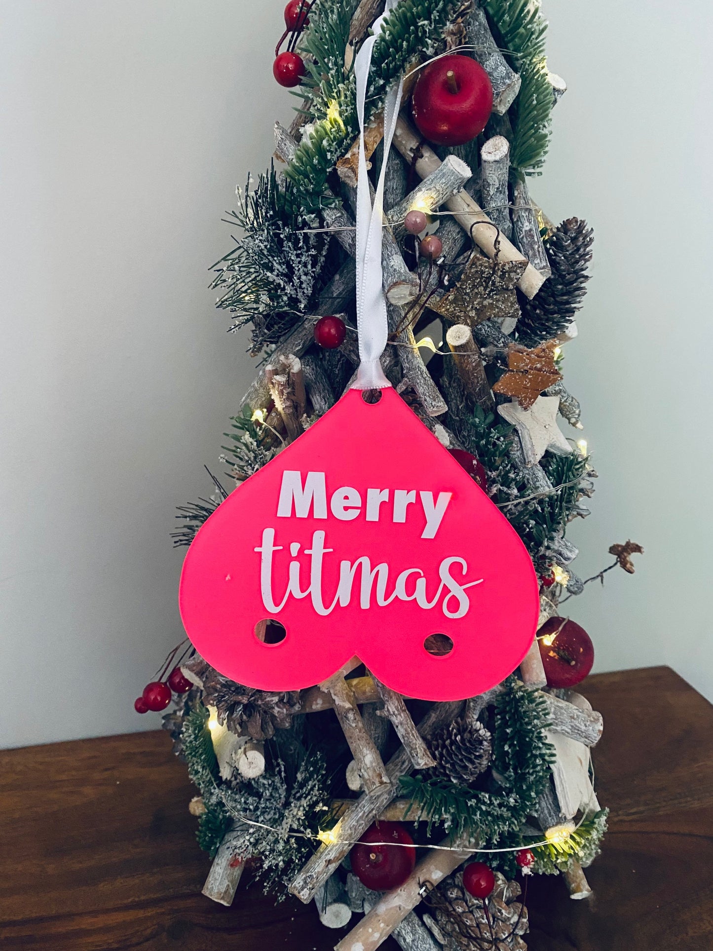 Merry Titmas Boob Shaped Tree Decoration, Christmas decoration, Tree Dec, Boobie Tree Decs