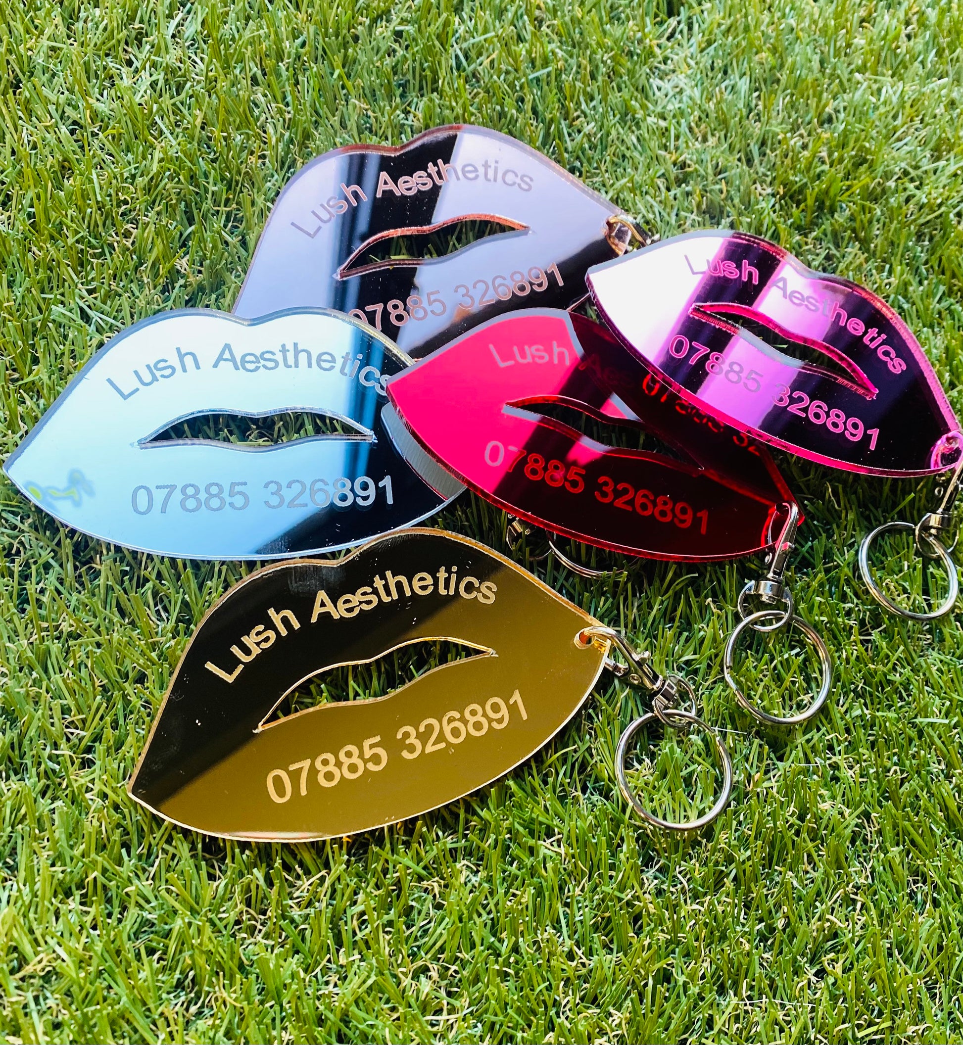 Personalised Keyring, Engraved Keyring, Business Keyring, Lip Keyring, Mirror Keyring