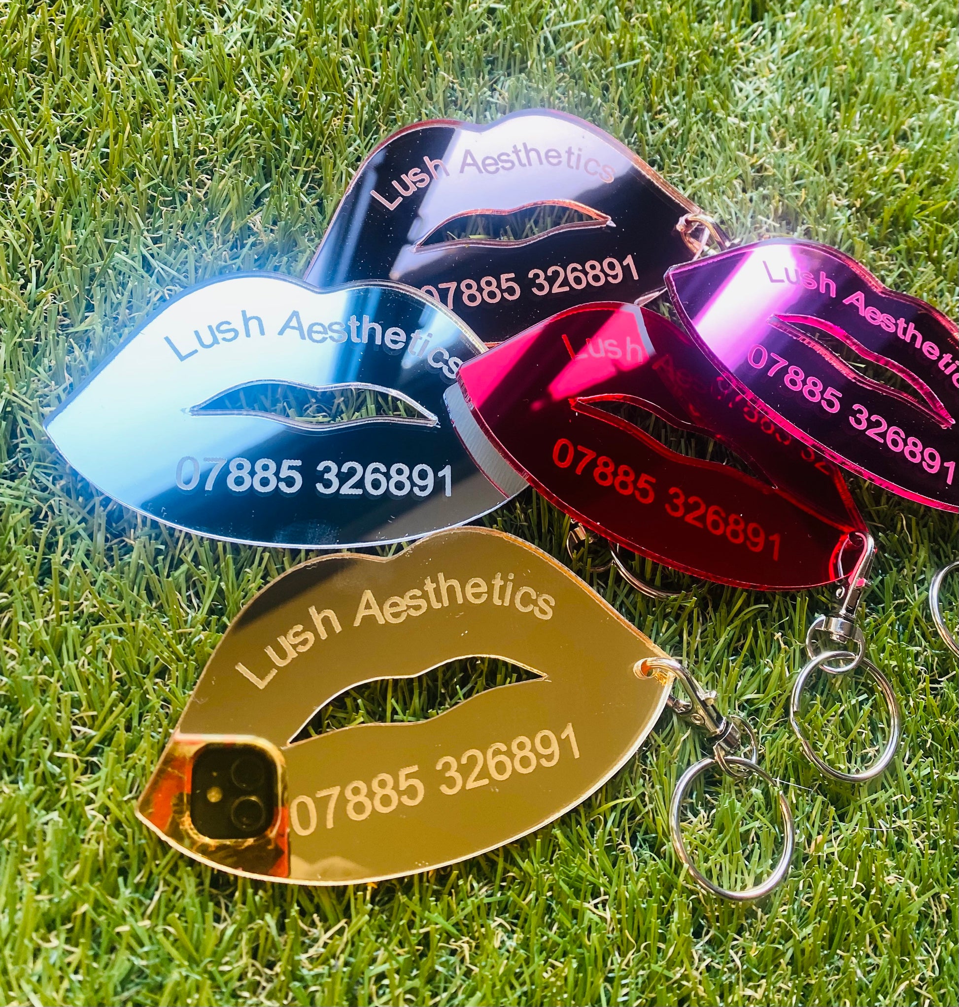 Personalised Keyring, Engraved Keyring, Business Keyring, Lip Keyring, Mirror Keyring