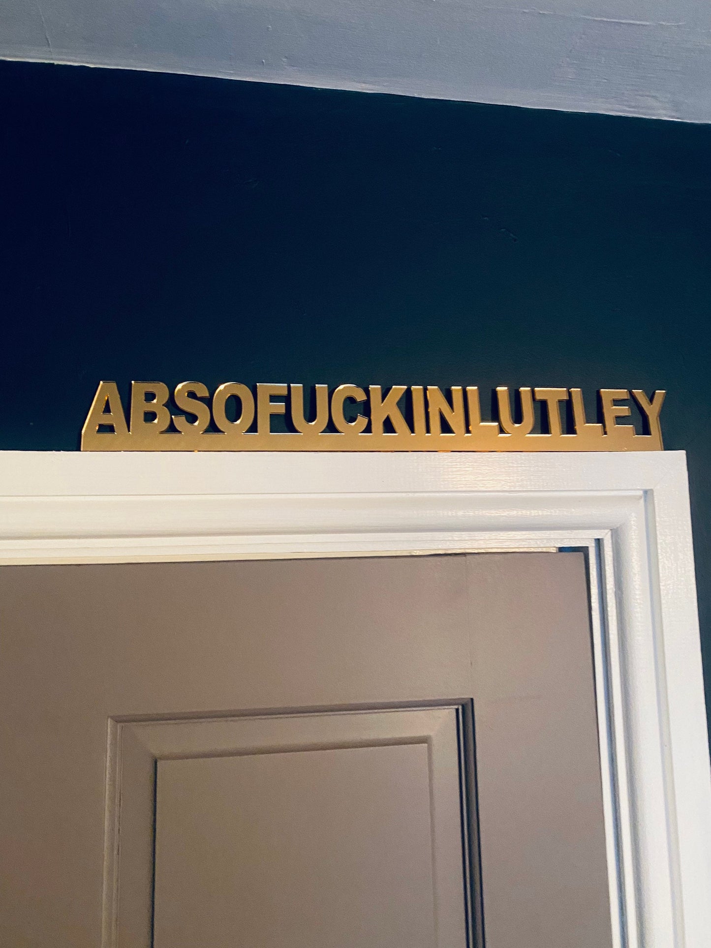 ABSOFUCKINLUTLEY -  door topper, shelf decor, wall decor