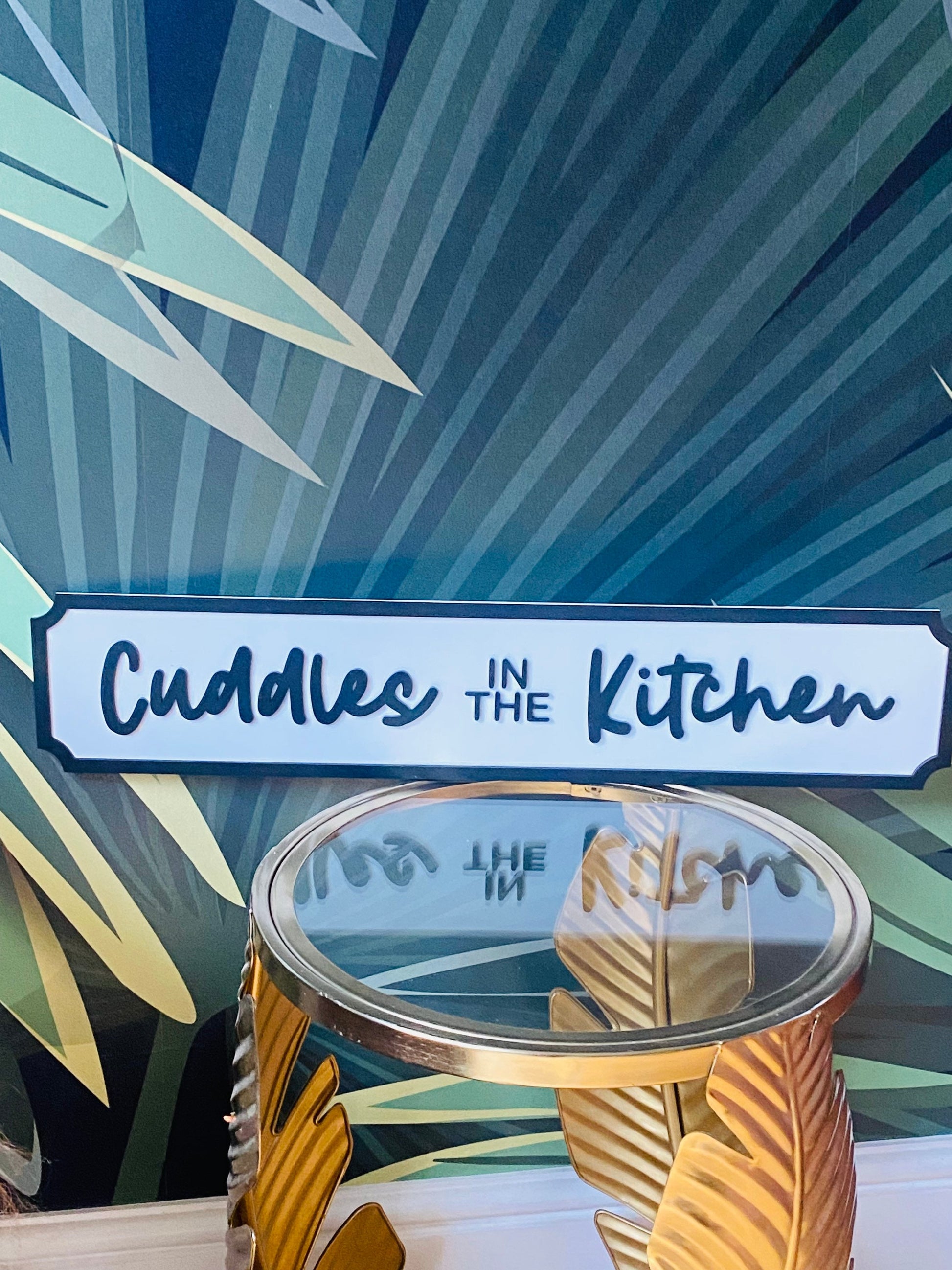 Cuddles in the Kitchen Street style sign, wall decor.