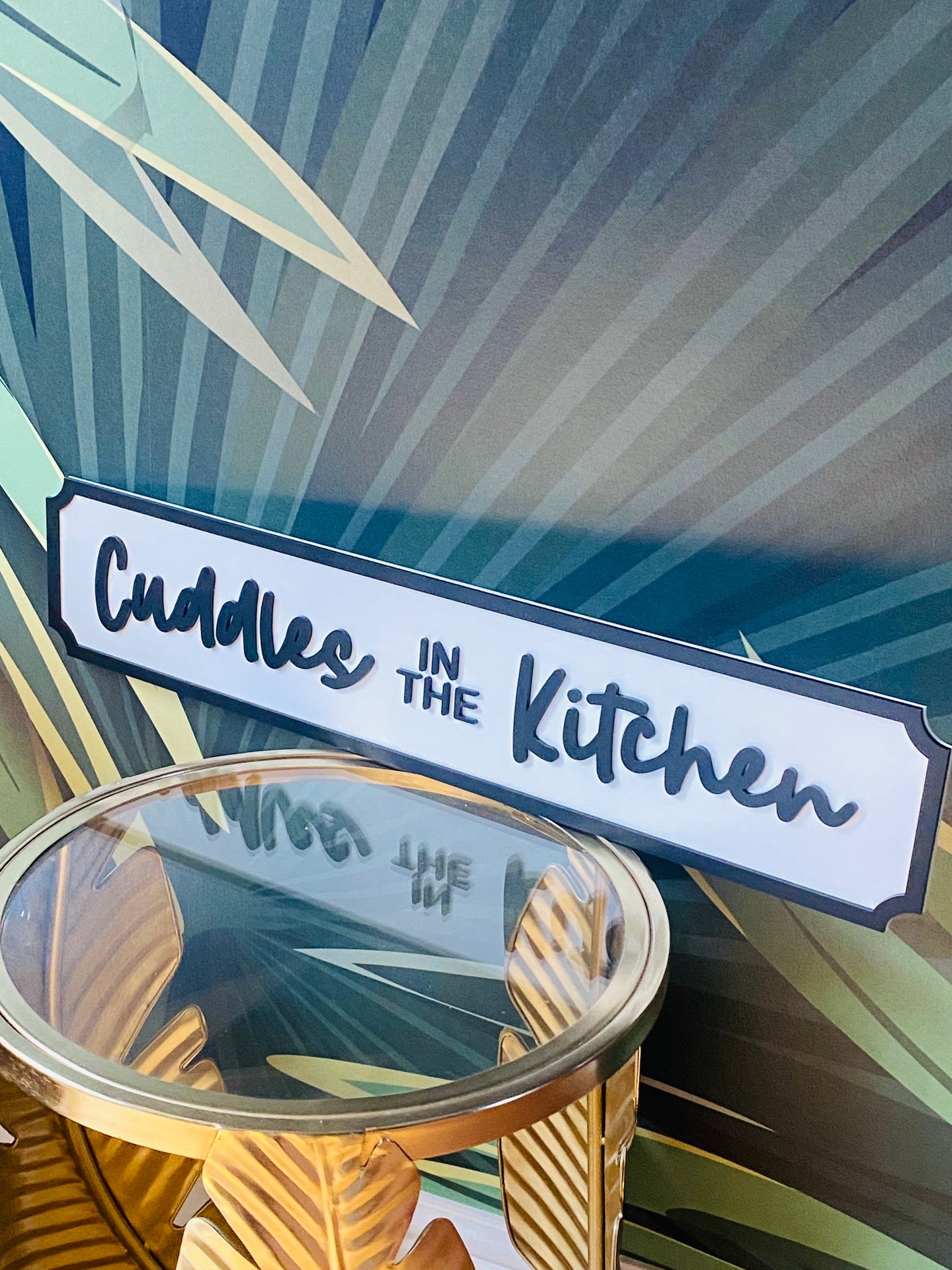 Cuddles in the Kitchen Street style sign, wall decor.