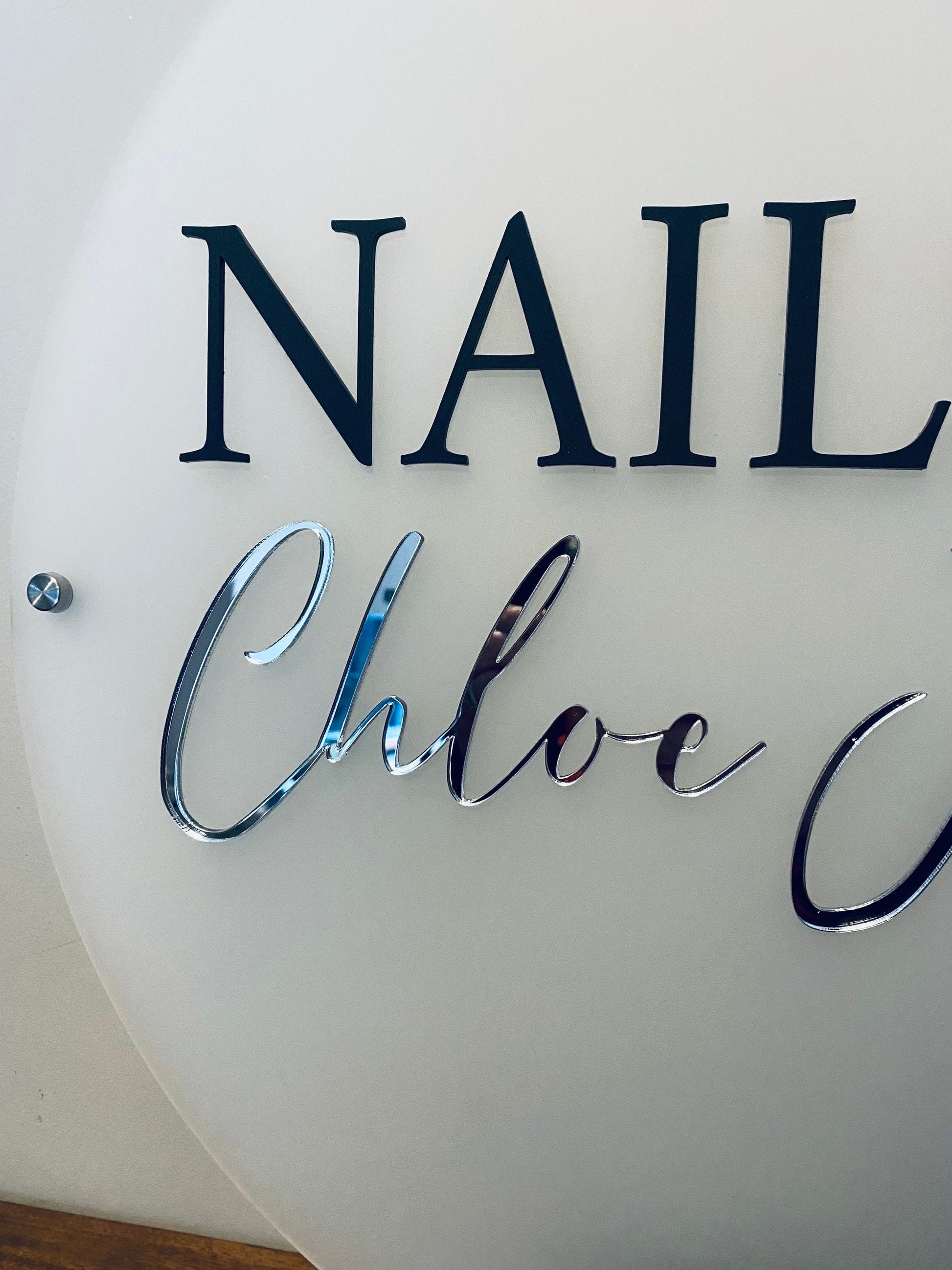 CUSTOM sign. Business sign, Mirrored acrylic. Beauty salon decor. Aesthetics