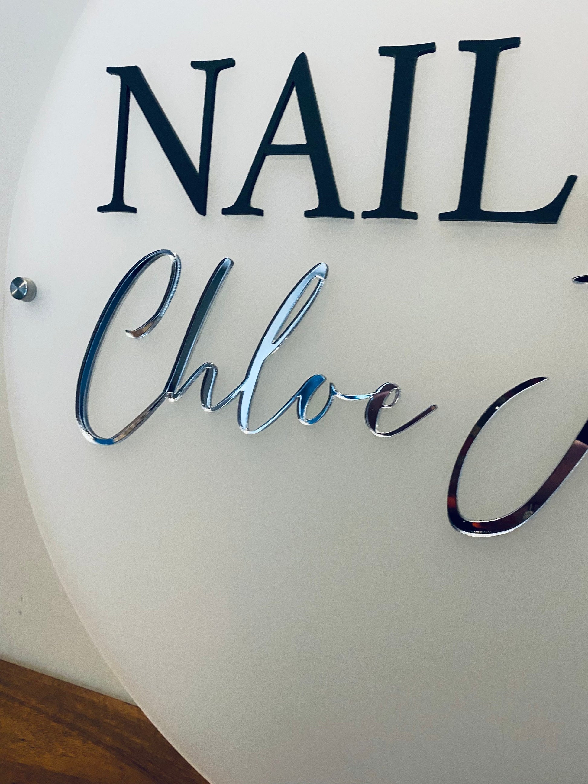 CUSTOM sign. Business sign, Mirrored acrylic. Beauty salon decor. Aesthetics