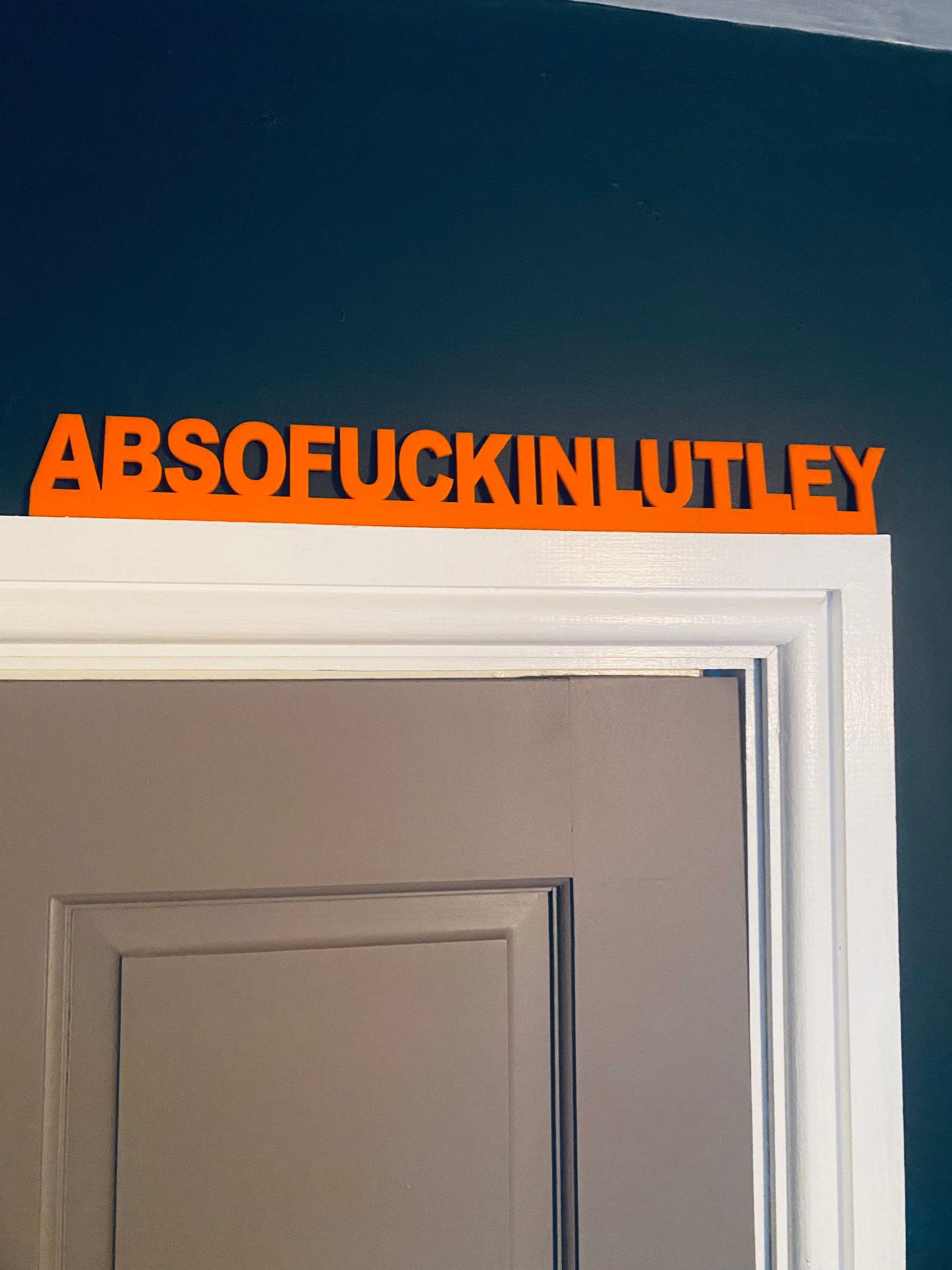 ABSOFUCKINLUTLEY -  door topper, shelf decor, wall decor