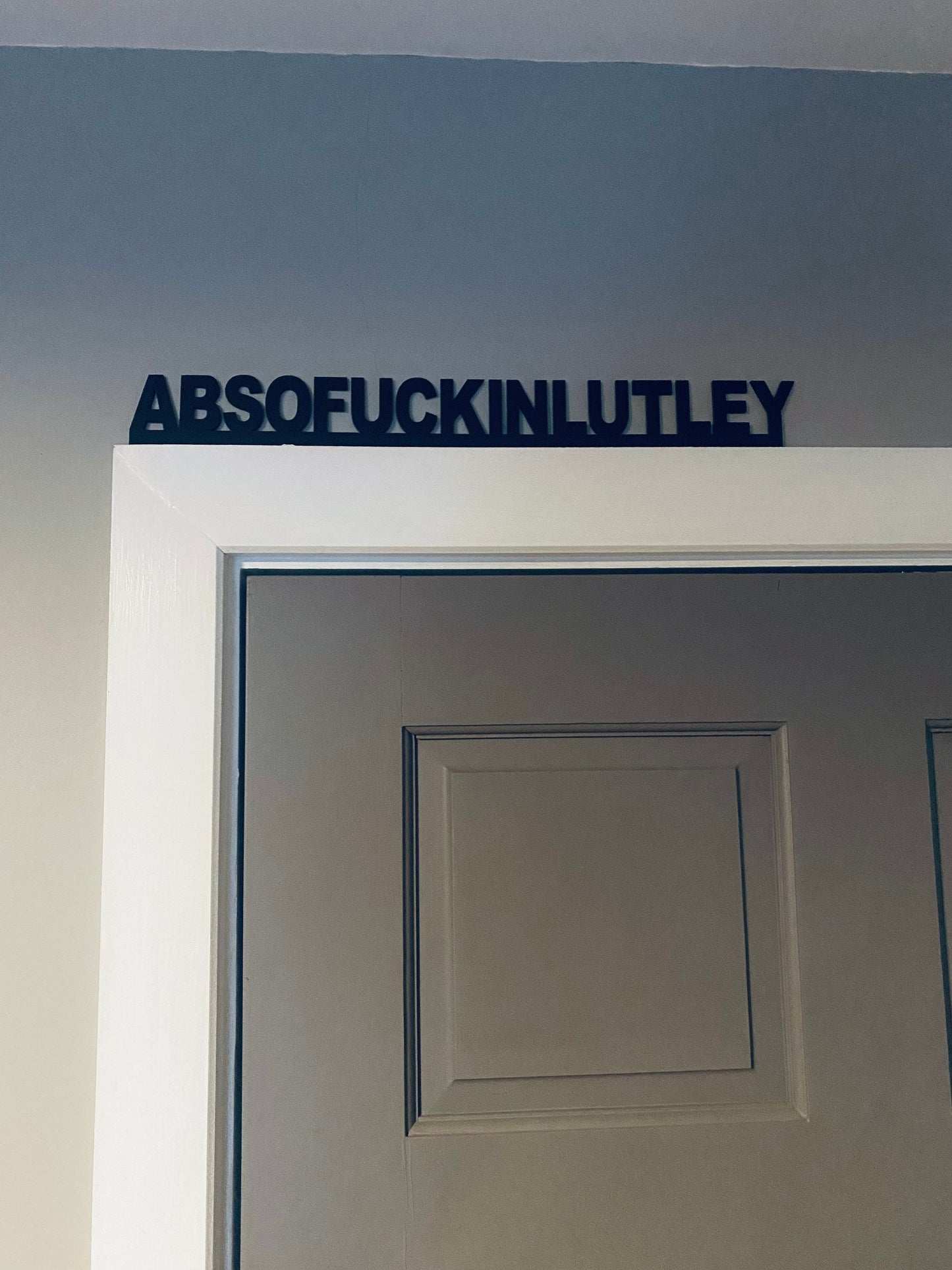 ABSOFUCKINLUTLEY -  door topper, shelf decor, wall decor