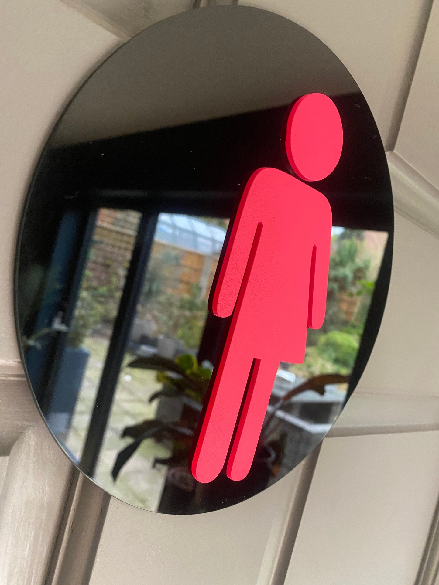 3D acrylic toilet door sign, 3mm acrylic, Salon sign, Business sign Gender Neutral