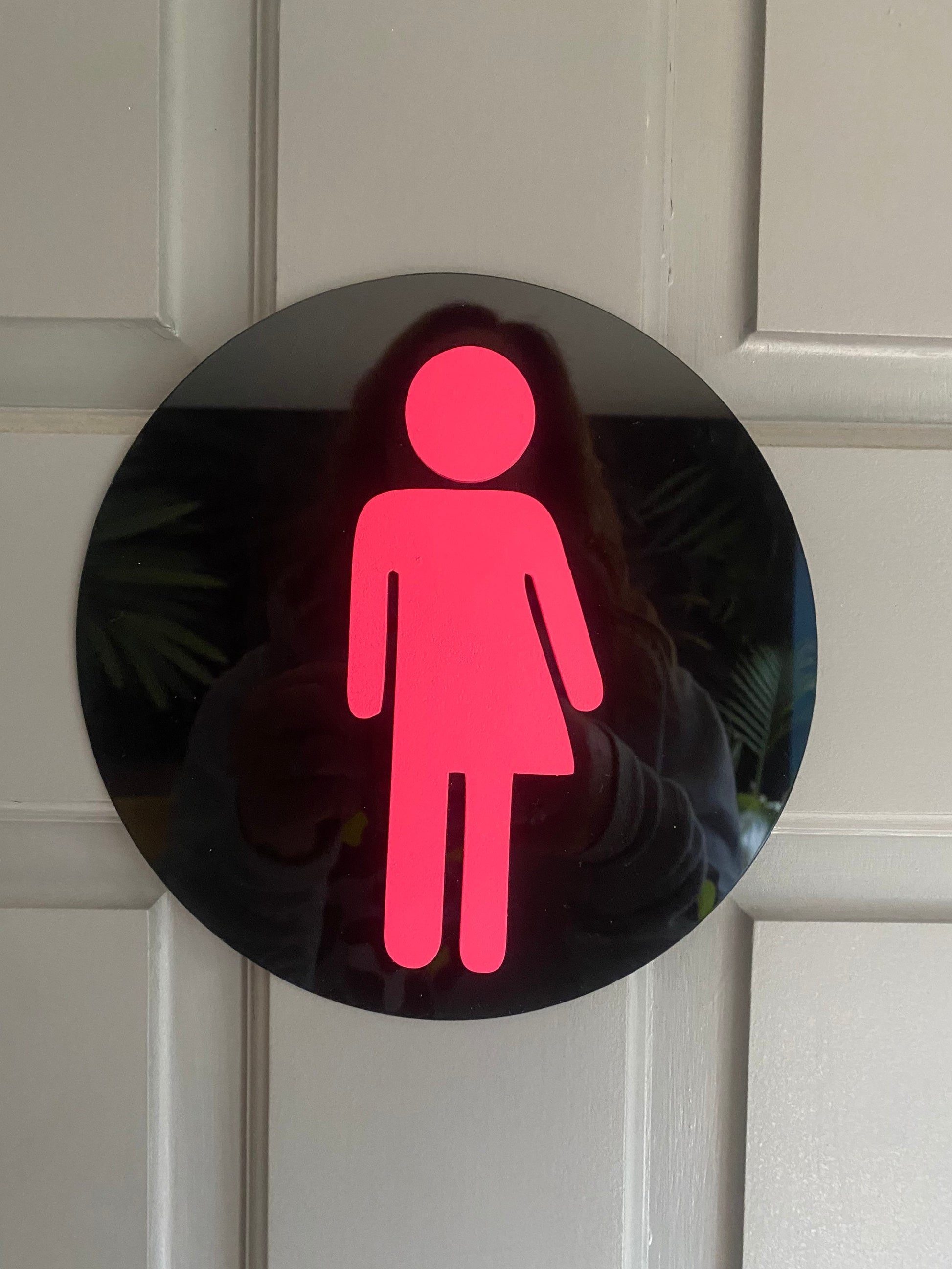 3D acrylic toilet door sign, 3mm acrylic, Salon sign, Business sign Gender Neutral