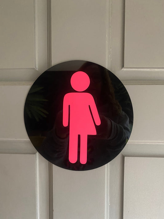 3D acrylic toilet door sign, 3mm acrylic, Salon sign, Business sign Gender Neutral