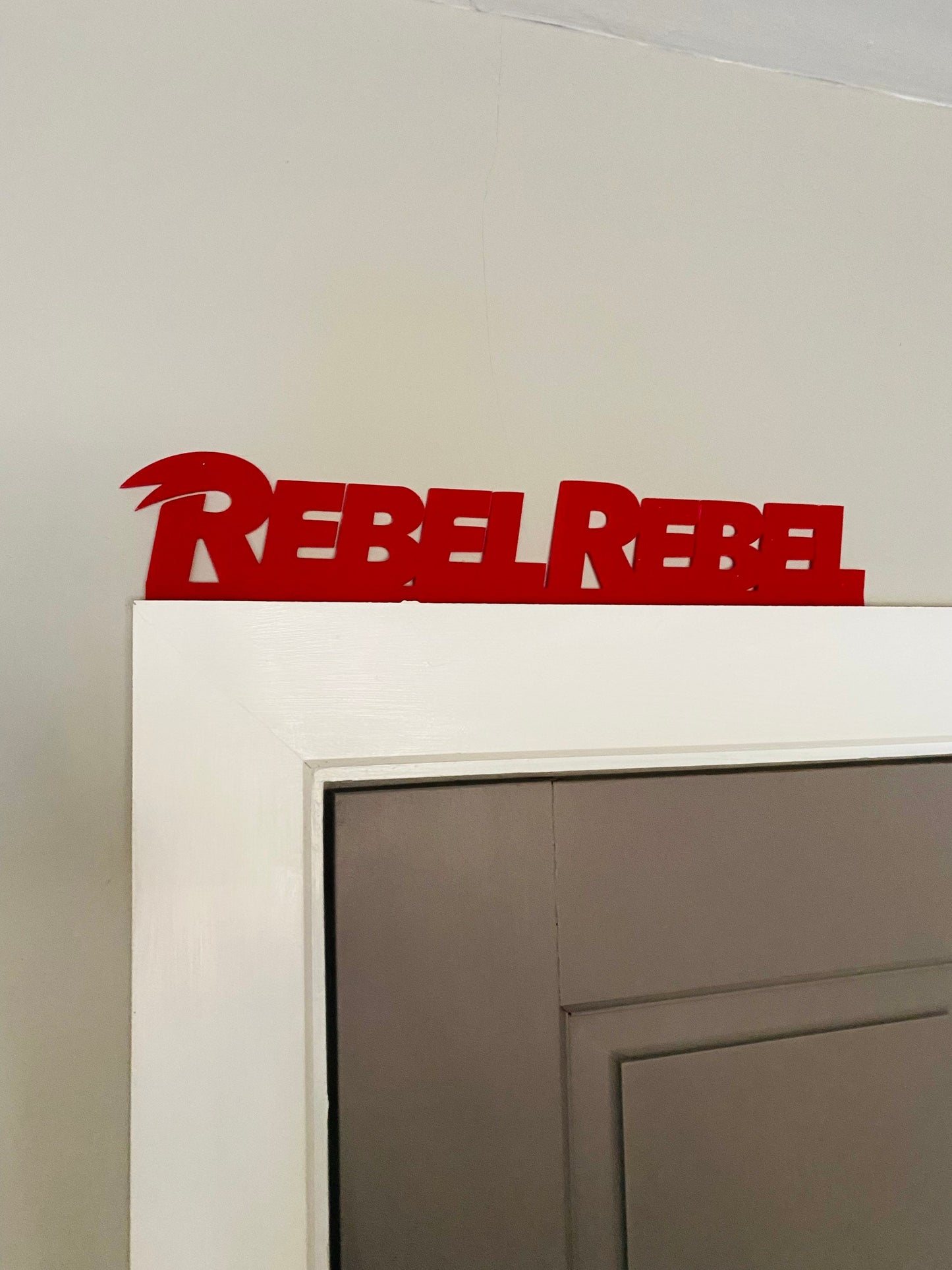 Rebel Rebel David Bowie door topper, shelf decor, wall decor